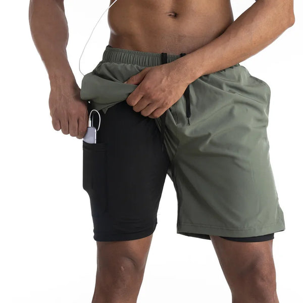 2-in-1 Shorts | Pockets | Workout | Running Shorts | Men's Shorts