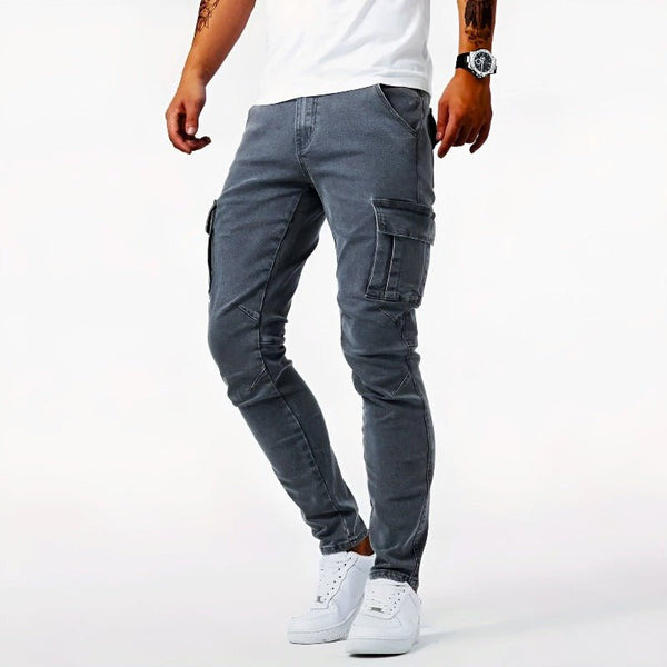 Cargo Jeans - Men's Slim Fit Skinny Stretch