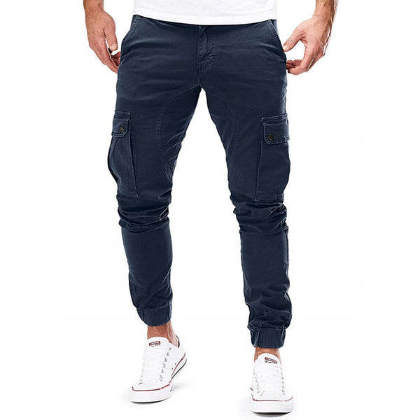 Cargo Trousers - Men's Skinny Drawstring Cargo Joggers