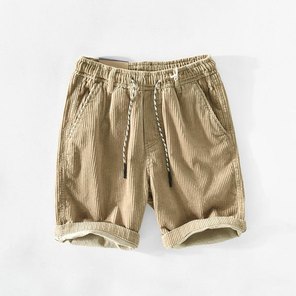 Corduroy Shorts - Men's Loose Fit Drawstring  Cord Shorts for Summer