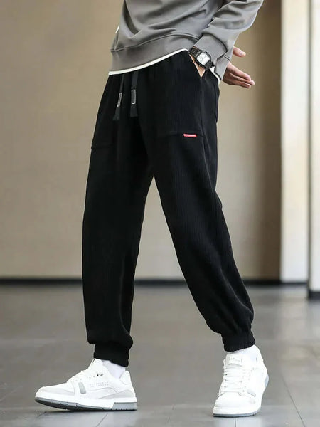 Corduroy Sweatpants | Loose Fit | Drawstring | Joggers | Men's Pants