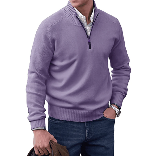 Half Zip Jumper - Men's Knitted Regular Fit