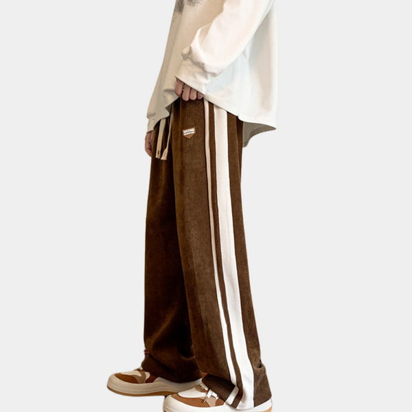 Joggers - Men's Striped Loose Fit Wide Leg