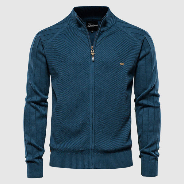 Knitted Cardigan - Men's Full Zip Up Jumper