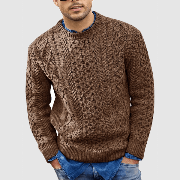 Knitted Jumper - Warm - Crew Neck - Knitted Sweater - Men's Clothing