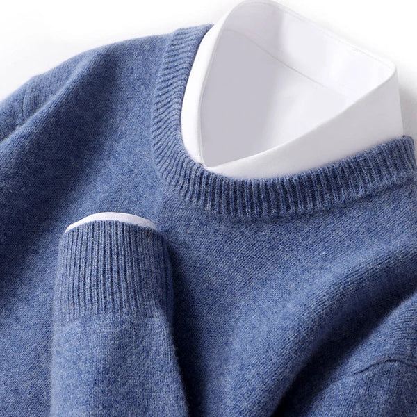 Knitted Jumper - Warm Round Neck Men's Pullover
