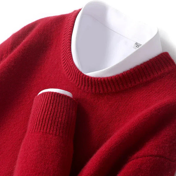 Knitted Jumper - Warm Round Neck Men's Pullover
