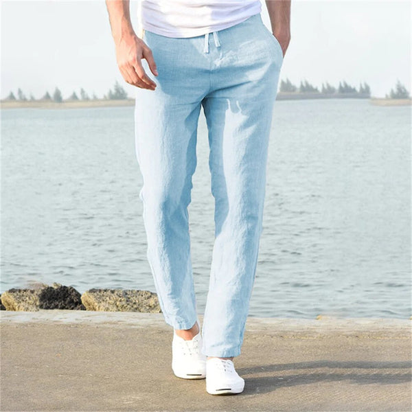 Linen Pants - Men's Lightweight Straight Leg Pants for Summer