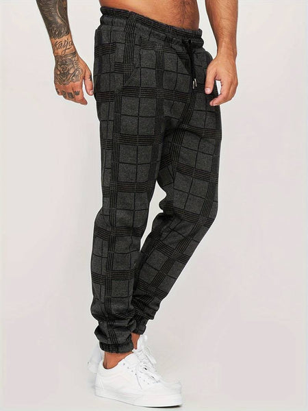 Men's Joggers | Plaid | Elastic Waist | Track Pants | Men's Pants