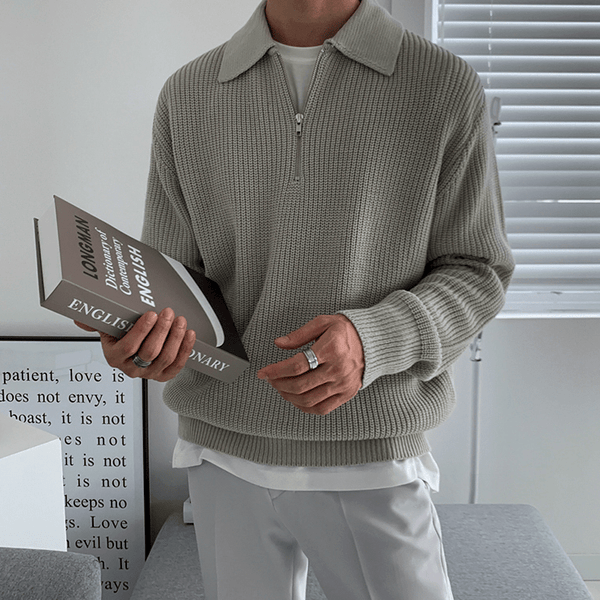 Quarter Zip Jumper | Collared | Half Zip | Knitted Sweater | Men's Knitwear