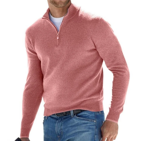 Quarter Zip Jumper - Men's Knitted Pullover