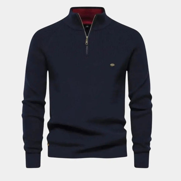 Quarter Zip Jumper - Men's Knitted Zip Neck Jumper