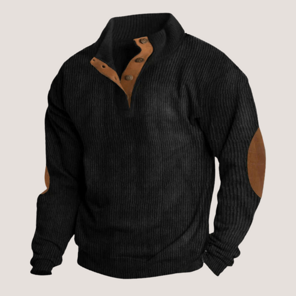Ribbed Jumper - Men's Elbow Patch Pullover