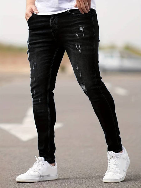 Skinny Jeans - Blue - Slim Fit - Ripped Jeans - Men's Jeans