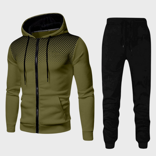 Tracksuit - Men's Hooded Zip Up Jogging Set
