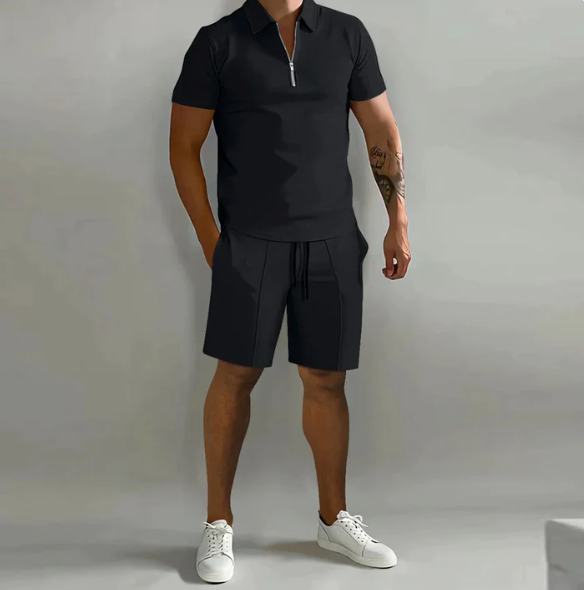 Tracksuit Set - Men's Short Sleeve Polo and Shorts
