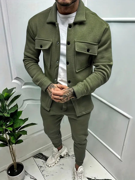 Two-Piece Set - Long Sleeve - Overshirt - Co-Ord Set - Men's Clothing