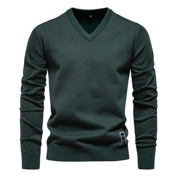 V Neck Jumper - Long Sleeve Knitted Men's Jumper