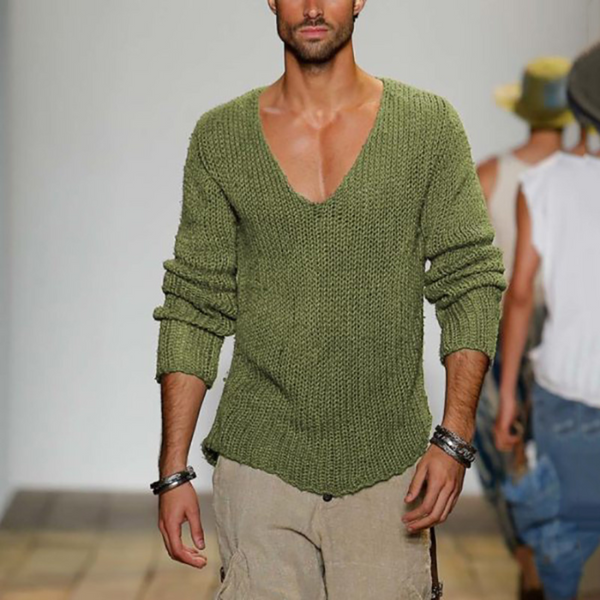 V-Neck Jumper | Long Sleeve | Autumn | Knitted Sweater | Men's Clothing