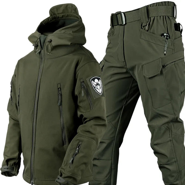Outdoor Set - Hooded - Windproof - Military Jacket and Cargo Trousers