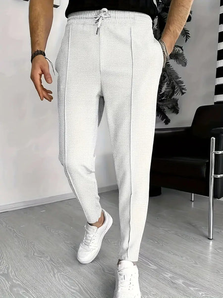 Waffle Joggers - Men's Slim Fit Drawstring Trousers