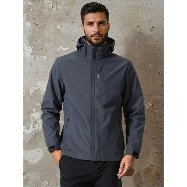 Men's Waterproof Jacket | Hooded | Zip Pockets | Reflective