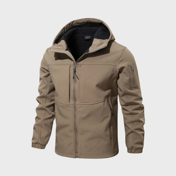 Men's Hooded Softshell Jacket | Water Repellent | Lined | Zip Pockets