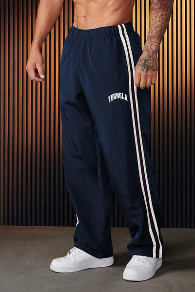 Men's Tracksuit Bottoms | Side Stripes | Straight Leg | Elasticated Waist